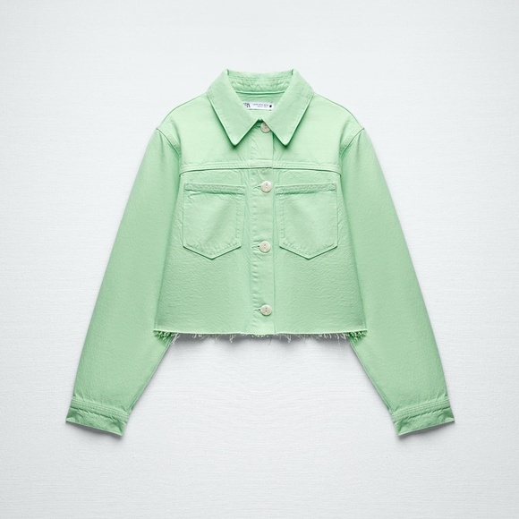 ZARA 2pcs Cropped Denim Jacket + Straight Cropped Jeans Coord Set BNWT - Picture 6 of 7